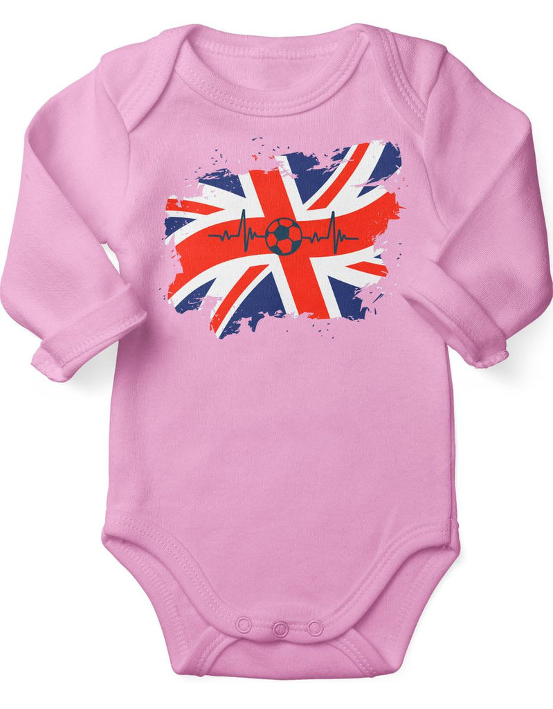 Babybody mit Spruch England Flagge mit Fussball - von Mikalino