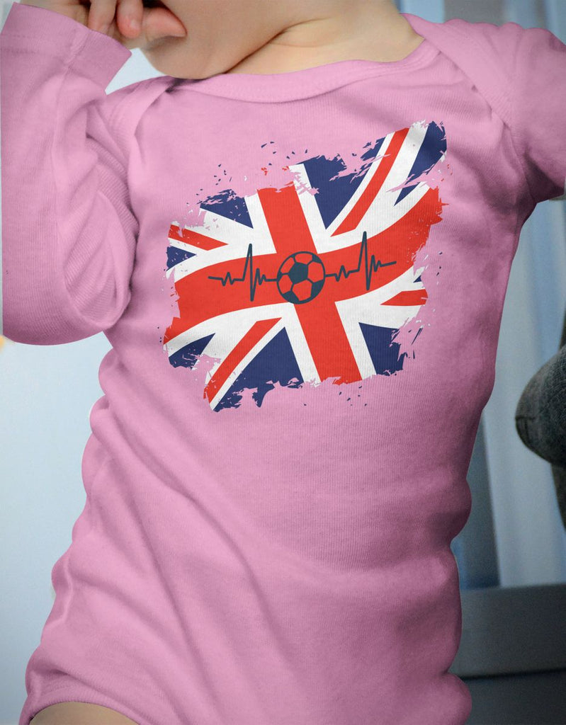 Babybody mit Spruch England Flagge mit Fussball - von Mikalino