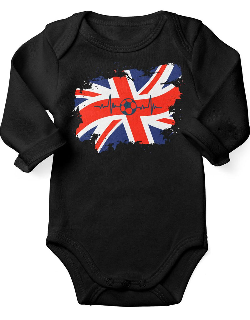 Babybody mit Spruch England Flagge mit Fussball - von Mikalino