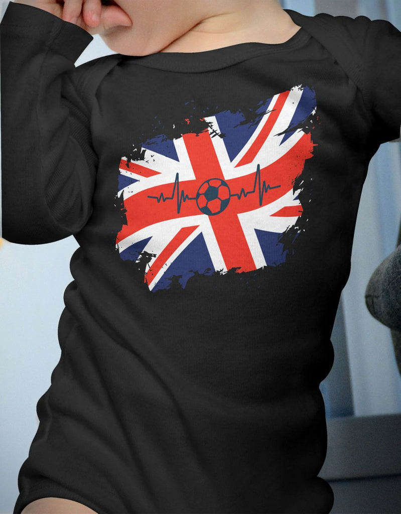 Babybody mit Spruch England Flagge mit Fussball - von Mikalino