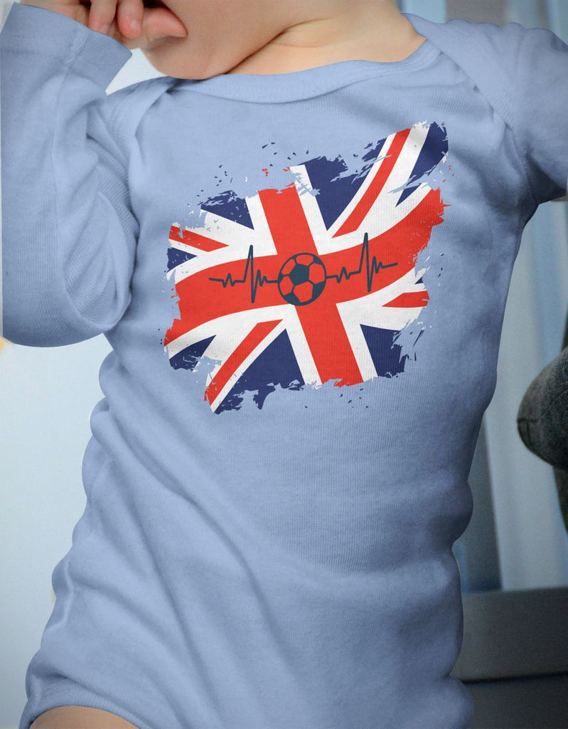 Babybody mit Spruch England Flagge mit Fussball - von Mikalino