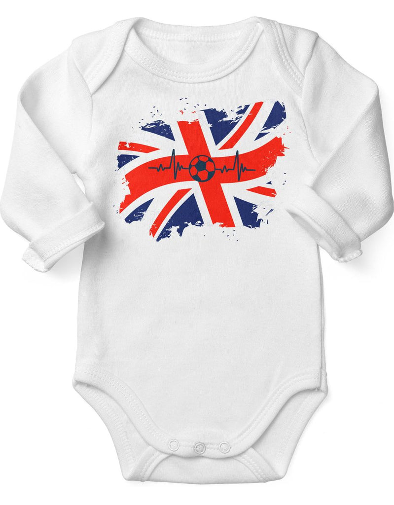 Babybody mit Spruch England Flagge mit Fussball - von Mikalino