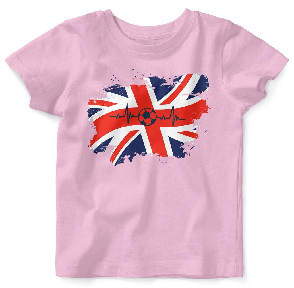 Baby / Kinder T-Shirt mit Spruch England Flagge mit Fussball - von Mikalino