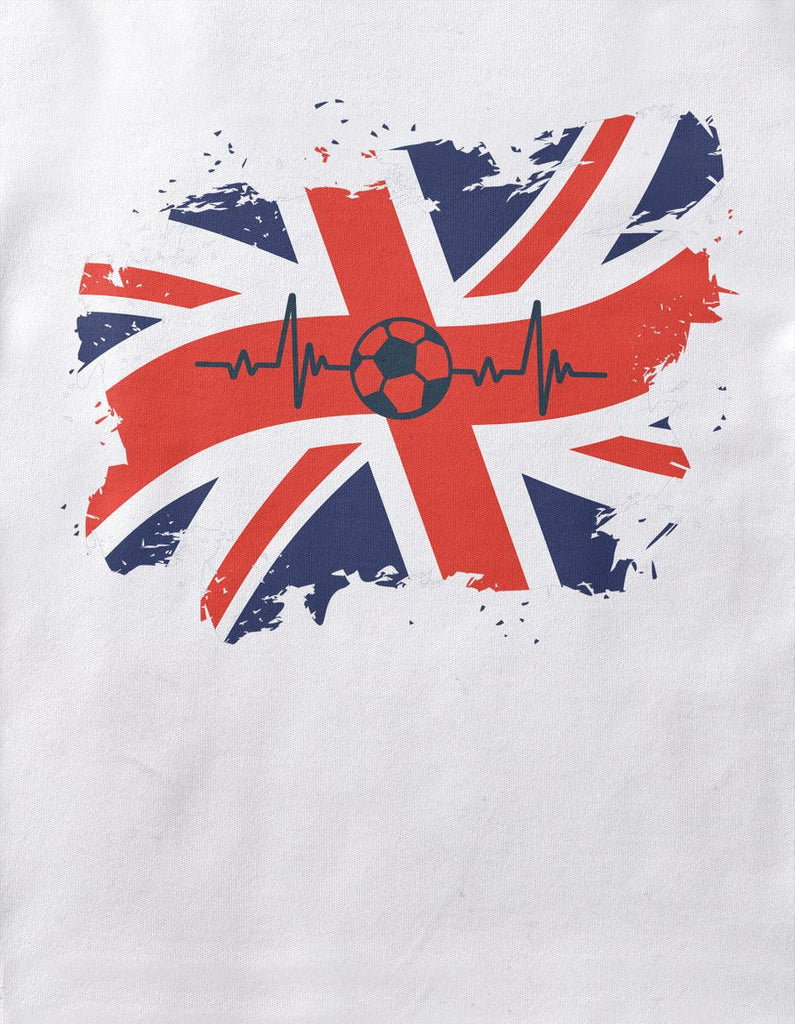 Baby / Kinder T-Shirt mit Spruch England Flagge mit Fussball - von Mikalino