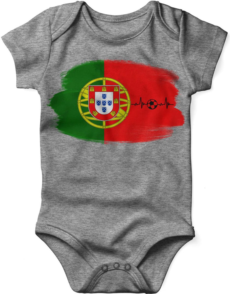 Babybody mit Spruch Portugal Flagge mit Fussball - von Mikalino