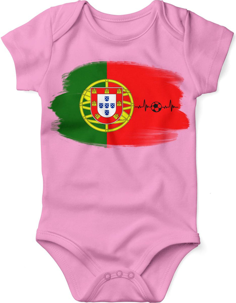 Babybody mit Spruch Portugal Flagge mit Fussball - von Mikalino