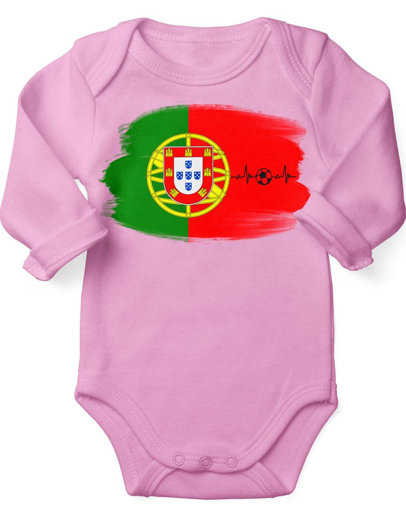 Babybody mit Spruch Portugal Flagge mit Fussball - von Mikalino