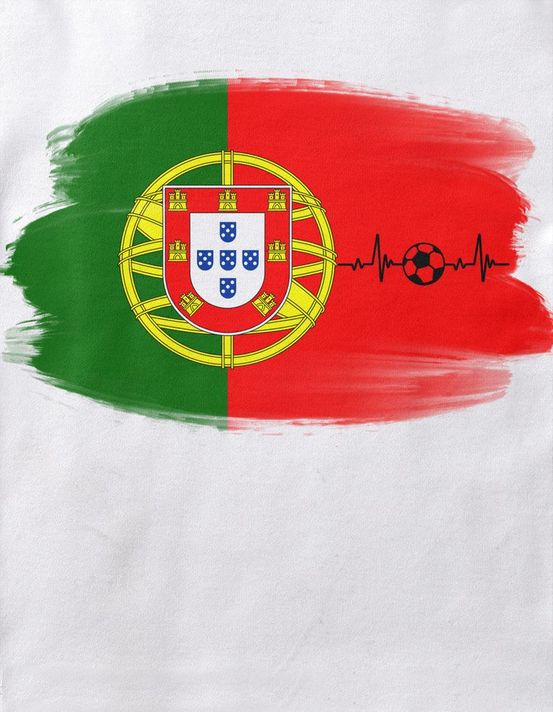 Baby / Kinder T-Shirt mit Spruch Portugal Flagge mit Fussball - von Mikalino