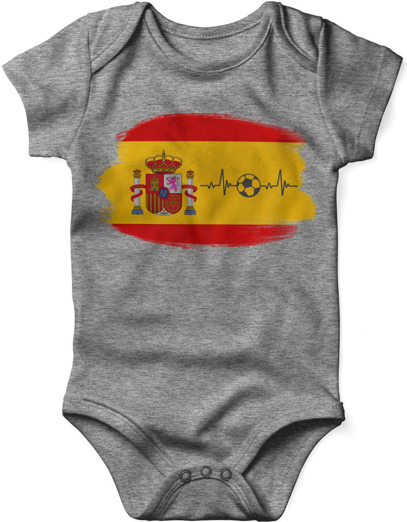 Babybody mit Spruch Spanien Flagge mit Fussball - von Mikalino