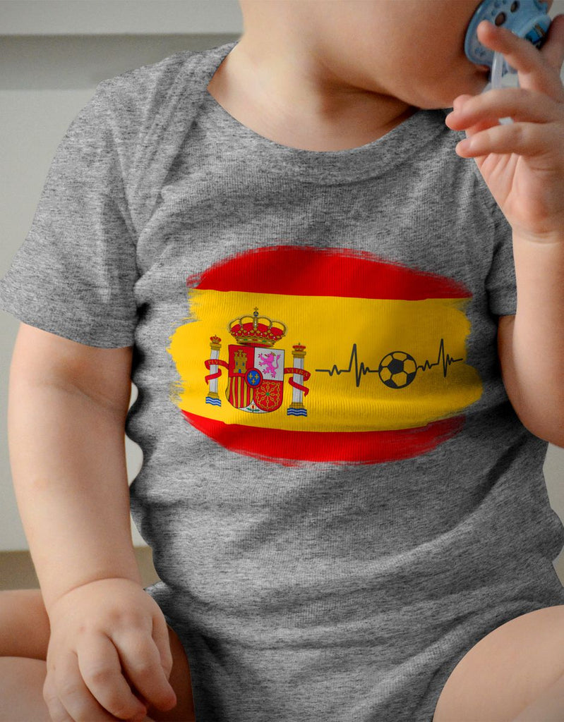 Babybody mit Spruch Spanien Flagge mit Fussball - von Mikalino