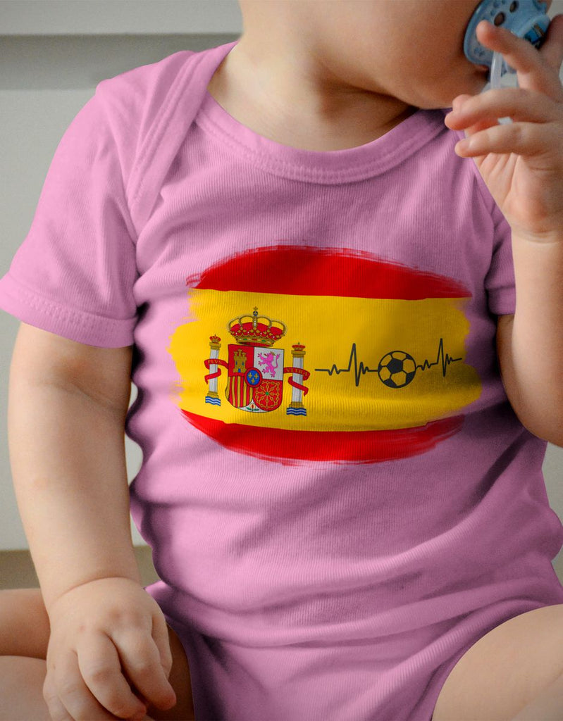 Babybody mit Spruch Spanien Flagge mit Fussball - von Mikalino