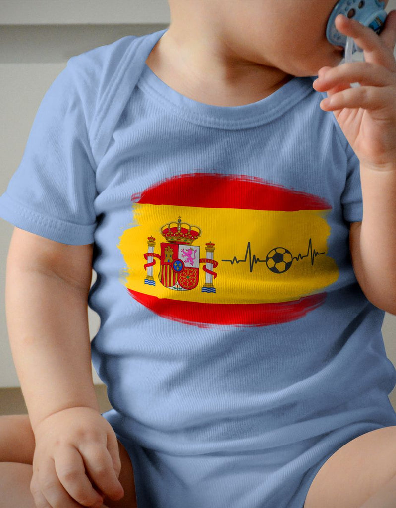 Babybody mit Spruch Spanien Flagge mit Fussball - von Mikalino