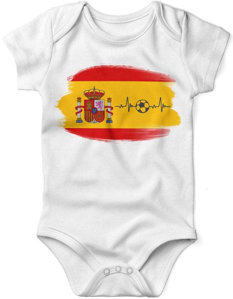 Babybody mit Spruch Spanien Flagge mit Fussball - von Mikalino