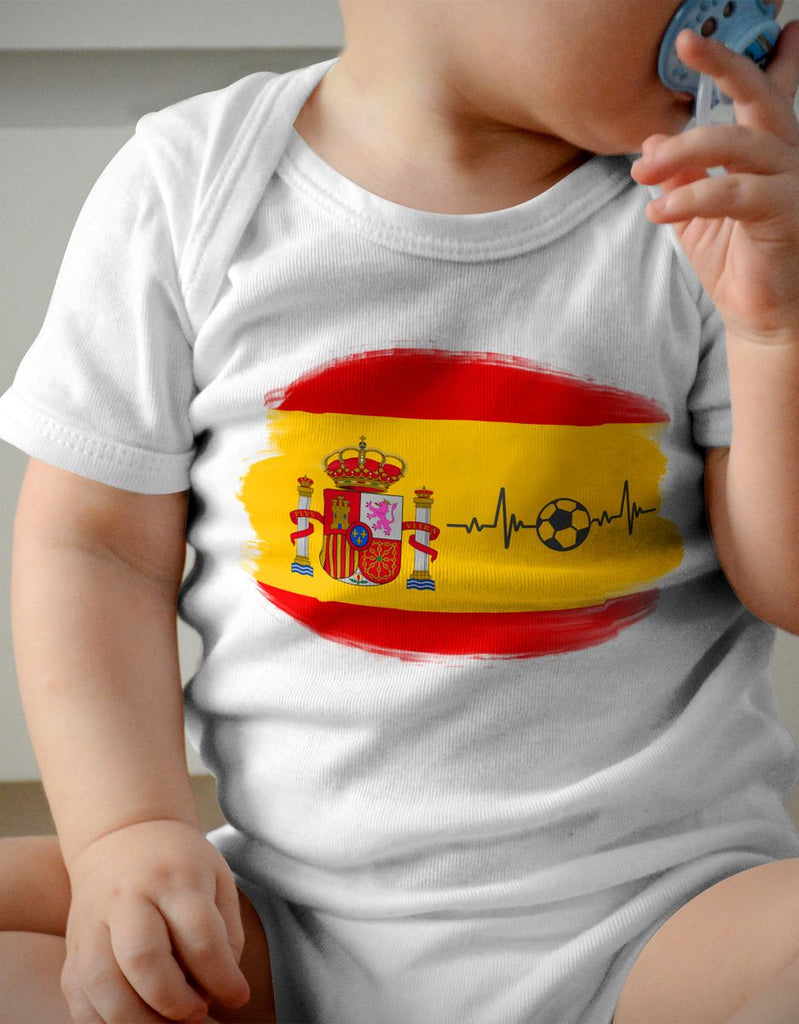 Babybody mit Spruch Spanien Flagge mit Fussball - von Mikalino