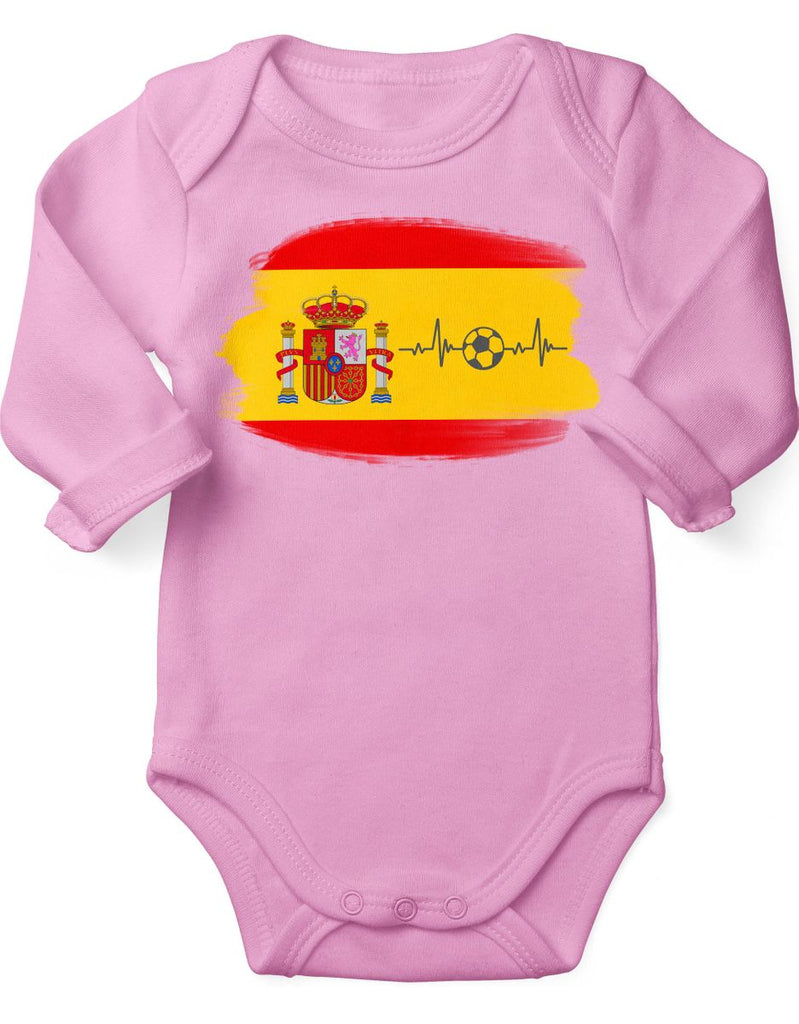 Babybody mit Spruch Spanien Flagge mit Fussball - von Mikalino