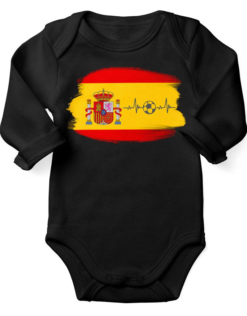 Babybody mit Spruch Spanien Flagge mit Fussball - von Mikalino