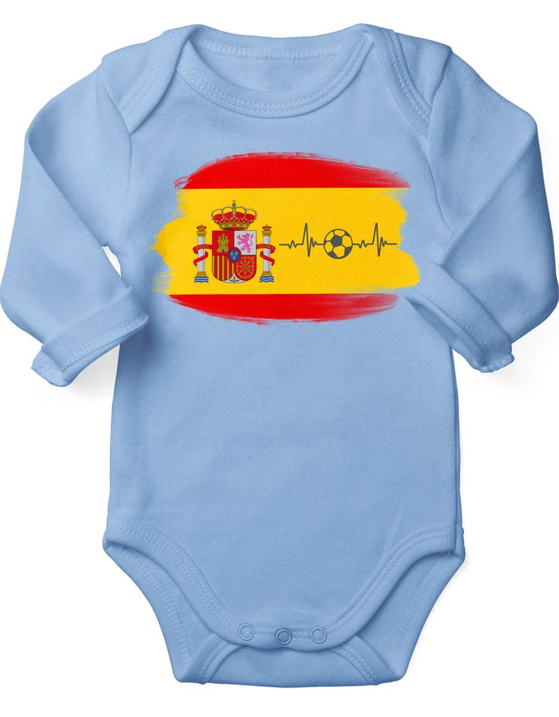 Babybody mit Spruch Spanien Flagge mit Fussball - von Mikalino