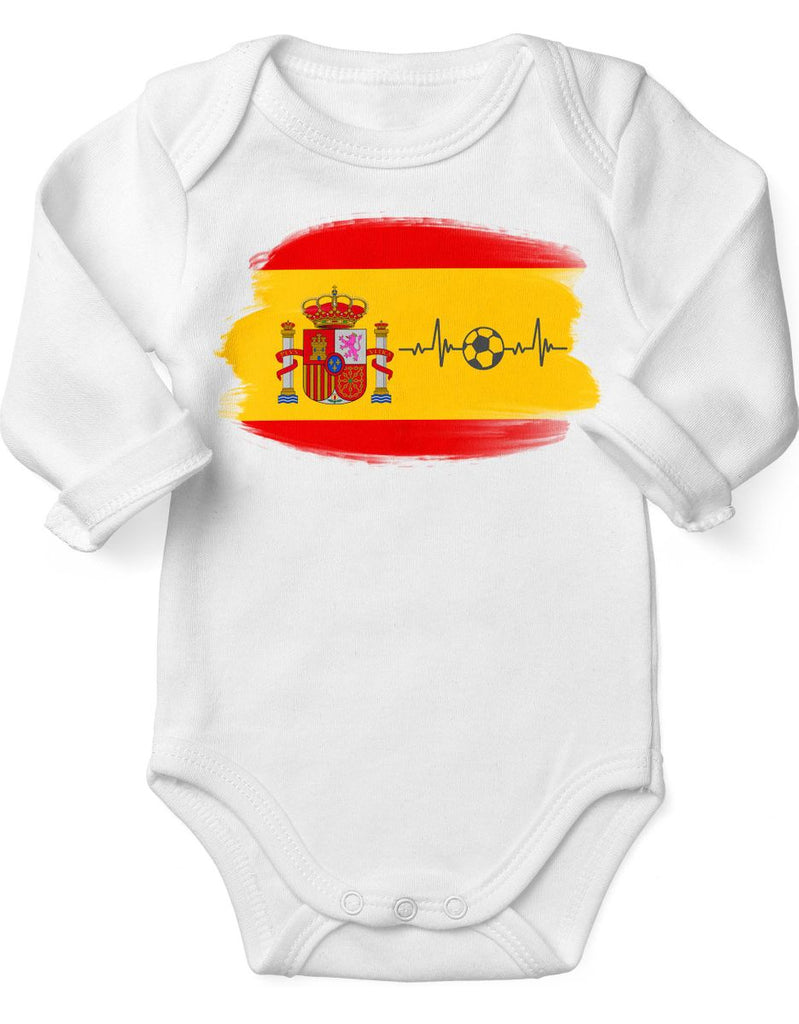 Babybody mit Spruch Spanien Flagge mit Fussball - von Mikalino