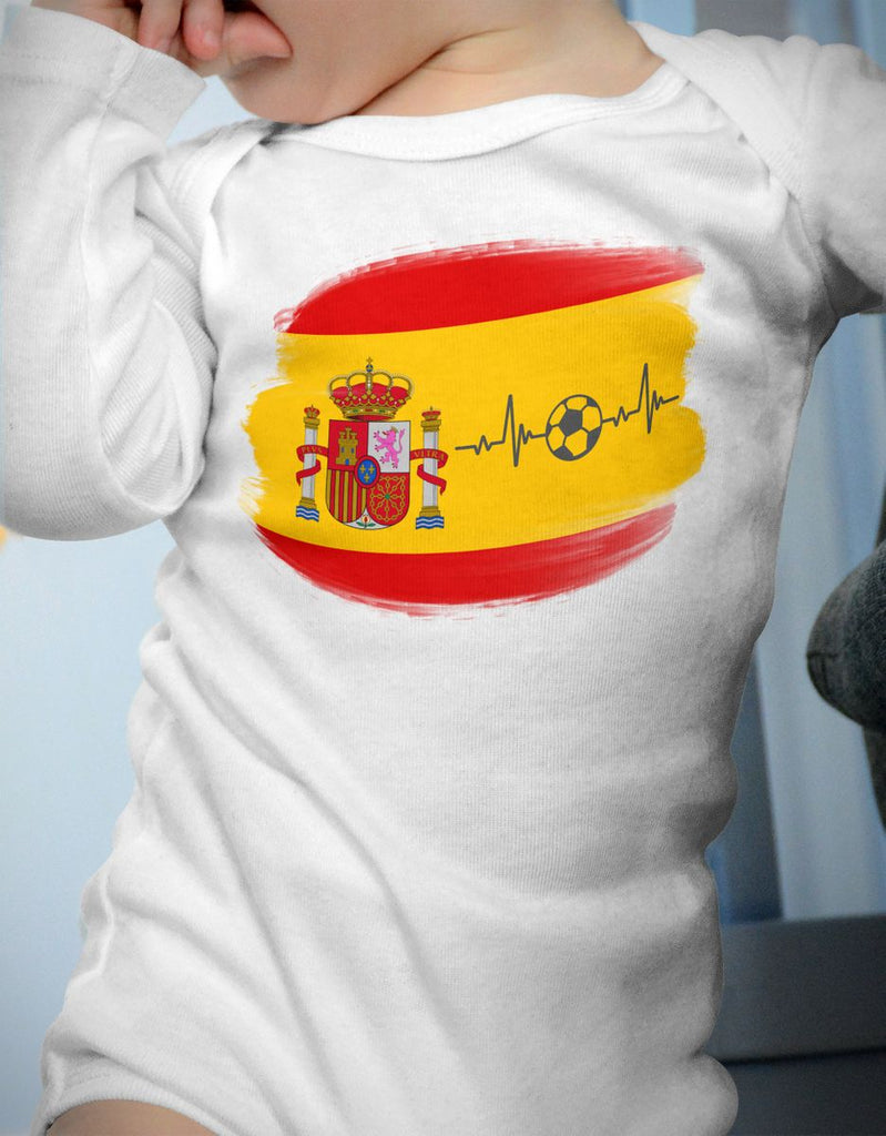 Babybody mit Spruch Spanien Flagge mit Fussball - von Mikalino