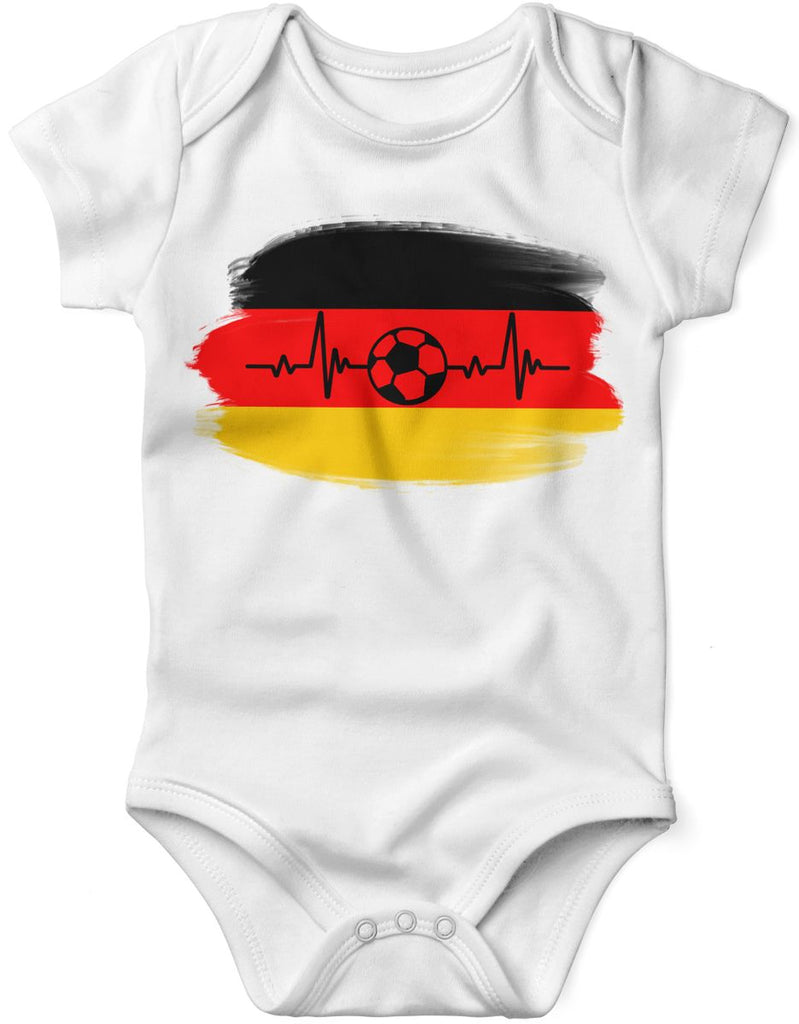 Babybody mit Spruch Deutschland Flagge mit Fussball - von Mikalino