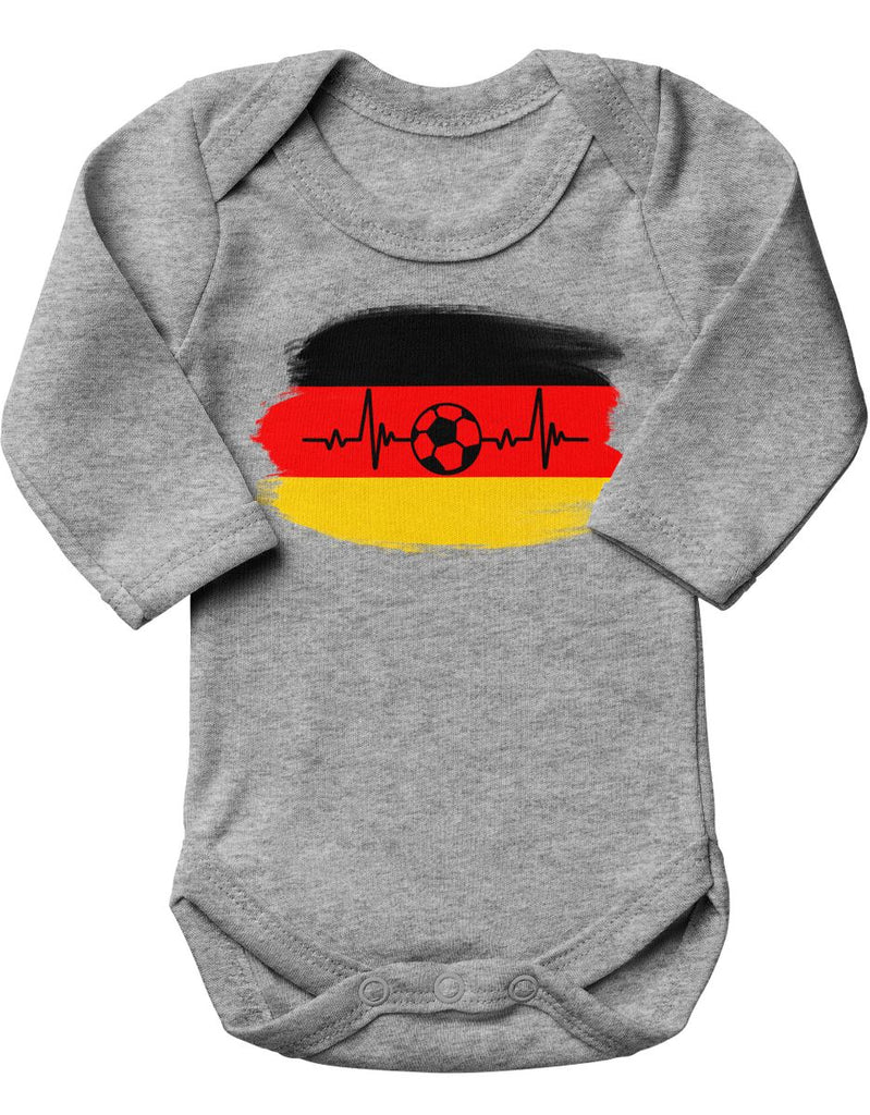 Babybody mit Spruch Deutschland Flagge mit Fussball - von Mikalino