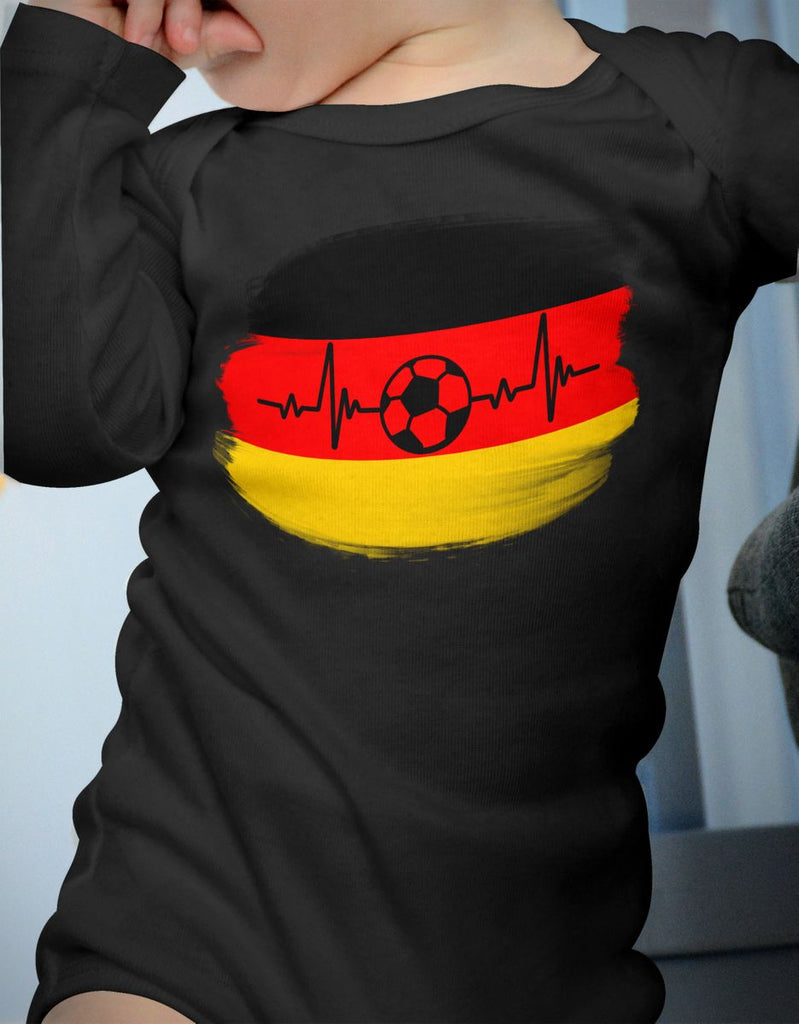 Babybody mit Spruch Deutschland Flagge mit Fussball - von Mikalino