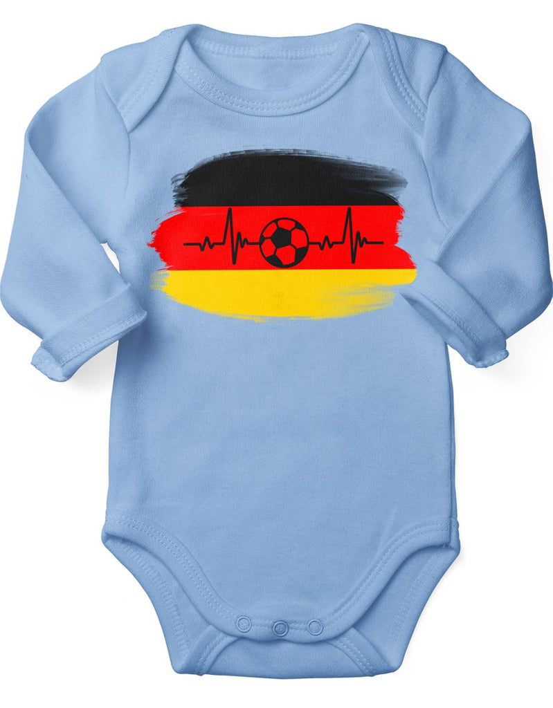 Babybody mit Spruch Deutschland Flagge mit Fussball - von Mikalino