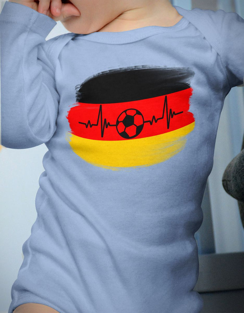 Babybody mit Spruch Deutschland Flagge mit Fussball - von Mikalino