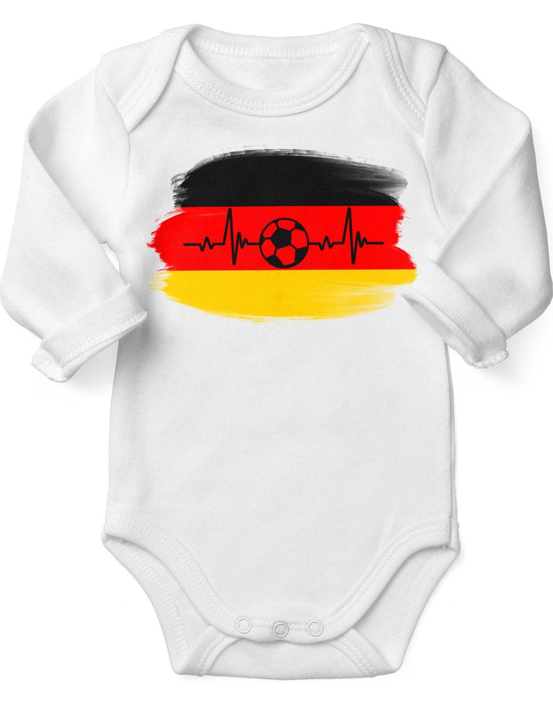 Babybody mit Spruch Deutschland Flagge mit Fussball - von Mikalino