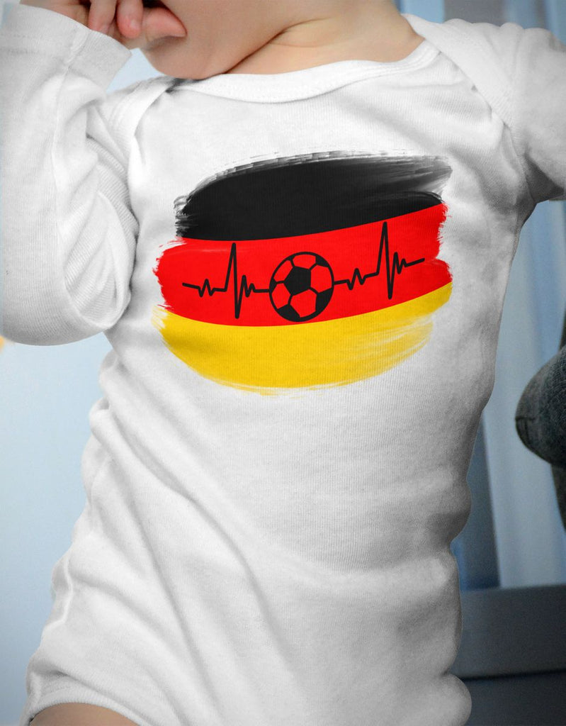 Babybody mit Spruch Deutschland Flagge mit Fussball - von Mikalino