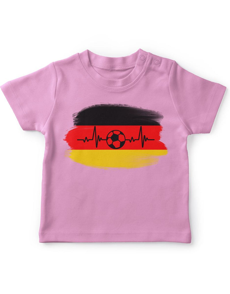 Baby / Kinder T-Shirt mit Spruch Deutschland Flagge mit Fussball - von Mikalino