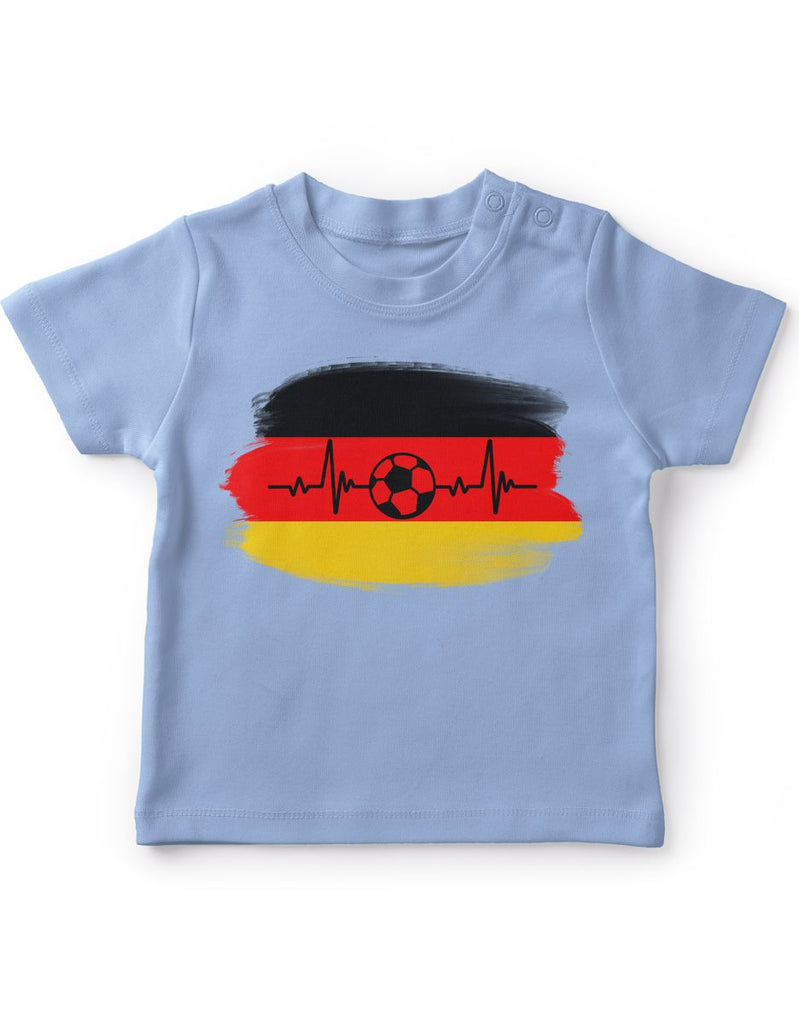 Baby / Kinder T-Shirt mit Spruch Deutschland Flagge mit Fussball - von Mikalino