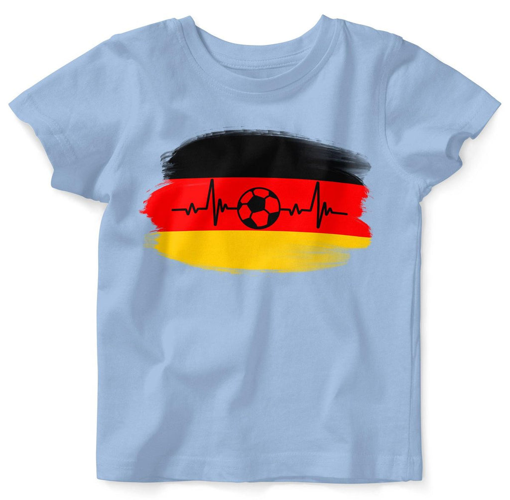 Baby / Kinder T-Shirt mit Spruch Deutschland Flagge mit Fussball - von Mikalino