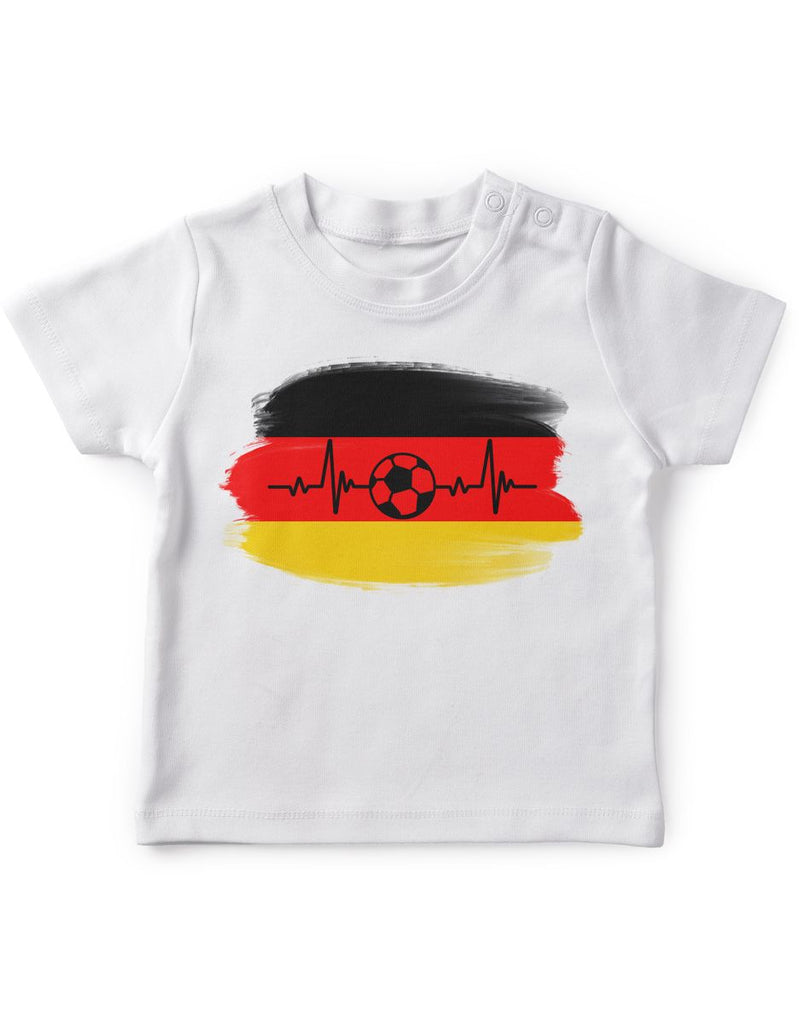 Baby / Kinder T-Shirt mit Spruch Deutschland Flagge mit Fussball - von Mikalino