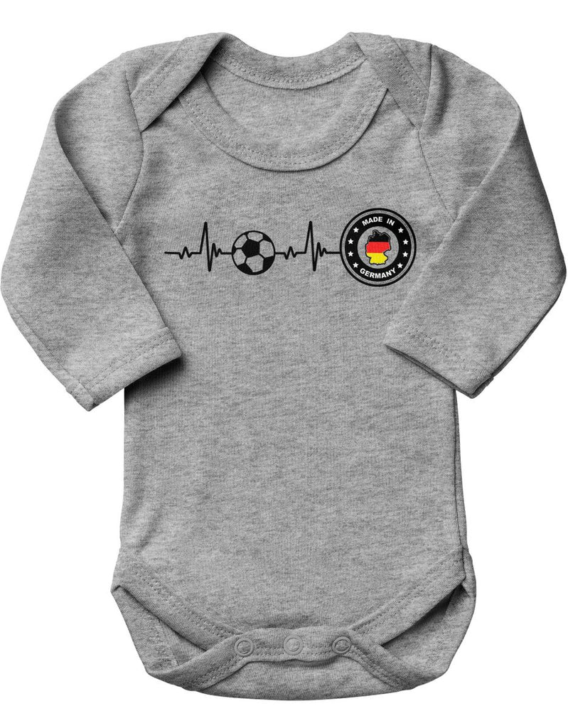 Babybody mit Spruch Mein Herz schlägt für den Fussball Deutschland - von Mikalino