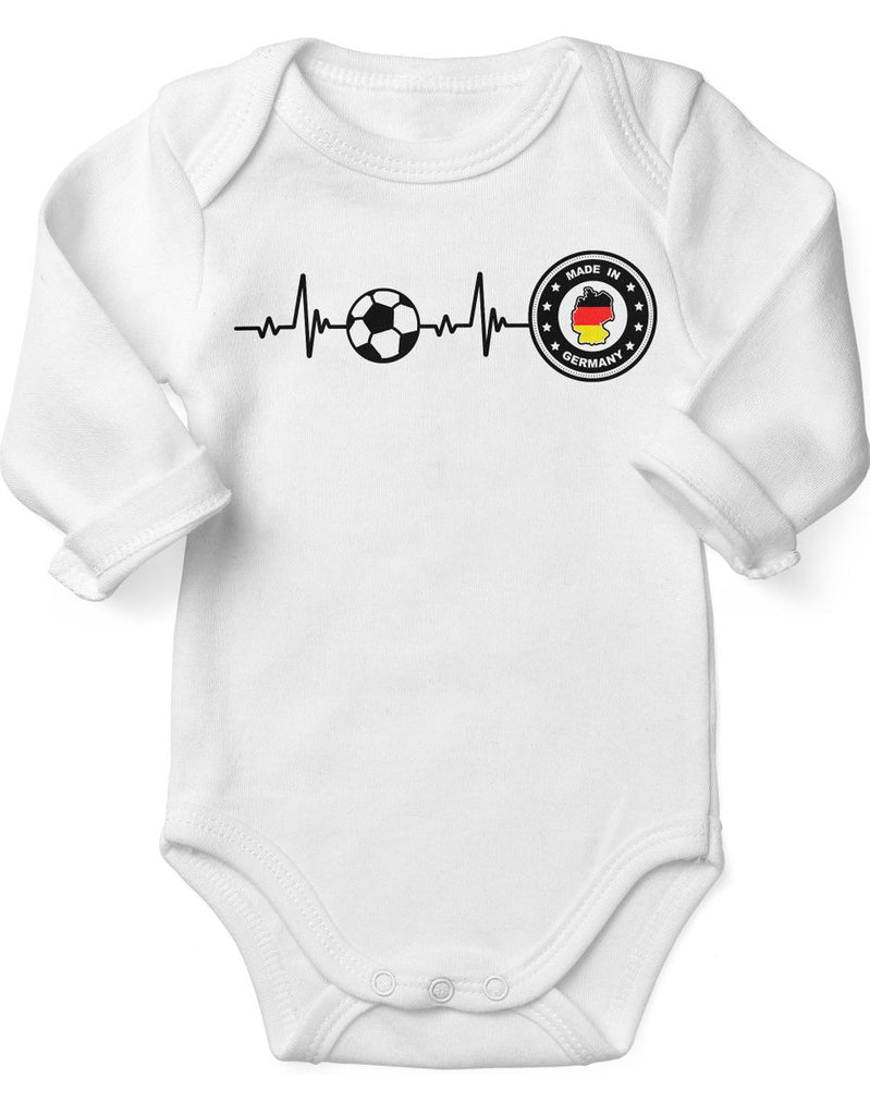 Babybody mit Spruch Mein Herz schlägt für den Fussball Deutschland - von Mikalino