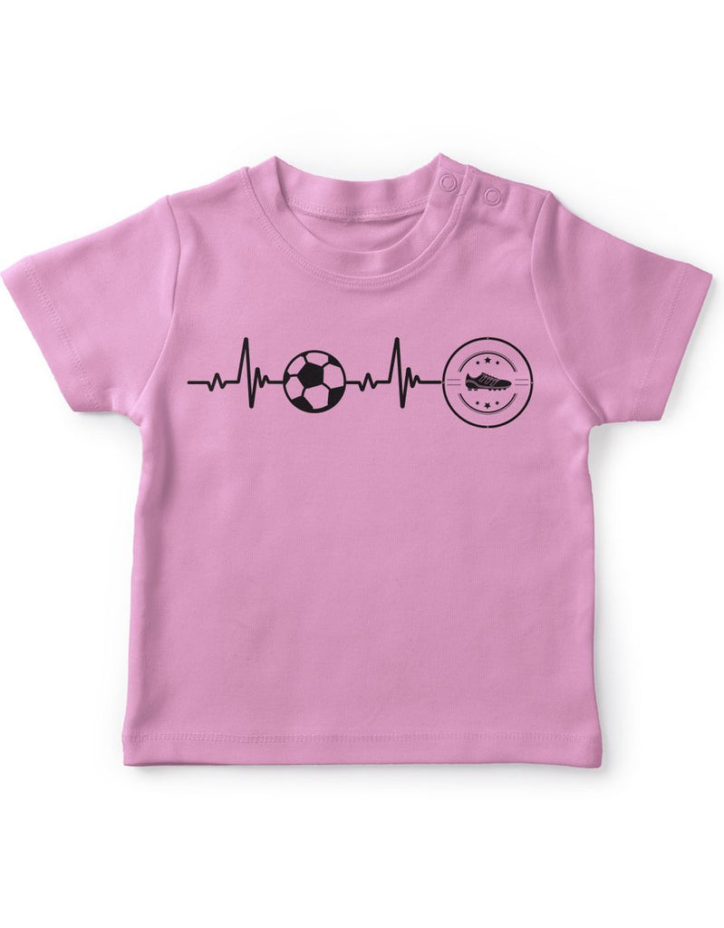 Baby / Kinder T-Shirt mit Spruch Mein Herz schlägt für den Fussball - von Mikalino