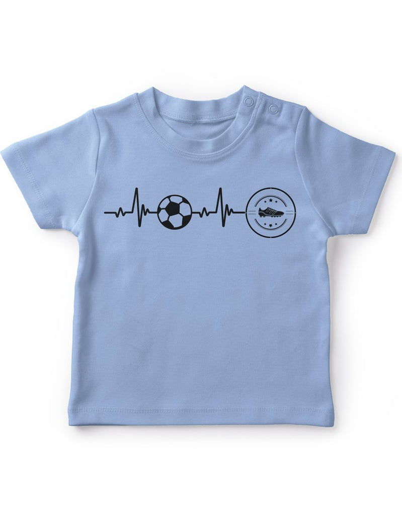 Baby / Kinder T-Shirt mit Spruch Mein Herz schlägt für den Fussball - von Mikalino