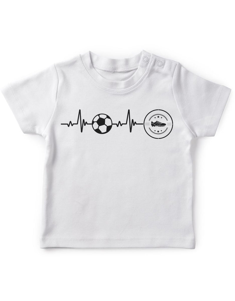 Baby / Kinder T-Shirt mit Spruch Mein Herz schlägt für den Fussball - von Mikalino