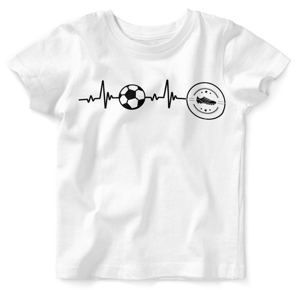 Baby / Kinder T-Shirt mit Spruch Mein Herz schlägt für den Fussball - von Mikalino