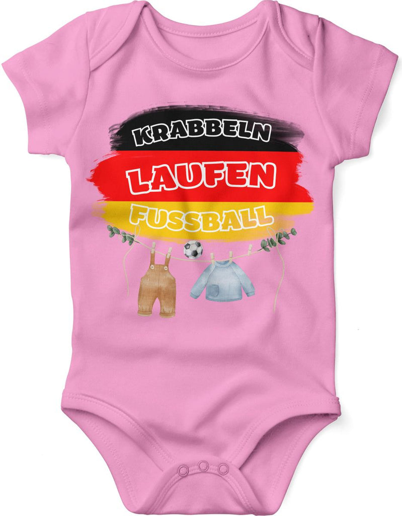 Babybody mit Spruch Krabbeln Laufen Fussball Deutschland mit Babykleidung - von Mikalino