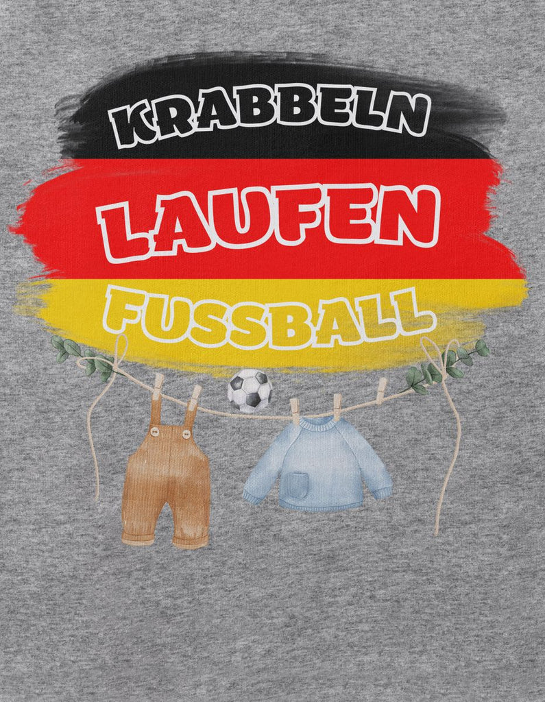 Babybody mit Spruch Krabbeln Laufen Fussball Deutschland mit Babykleidung - von Mikalino