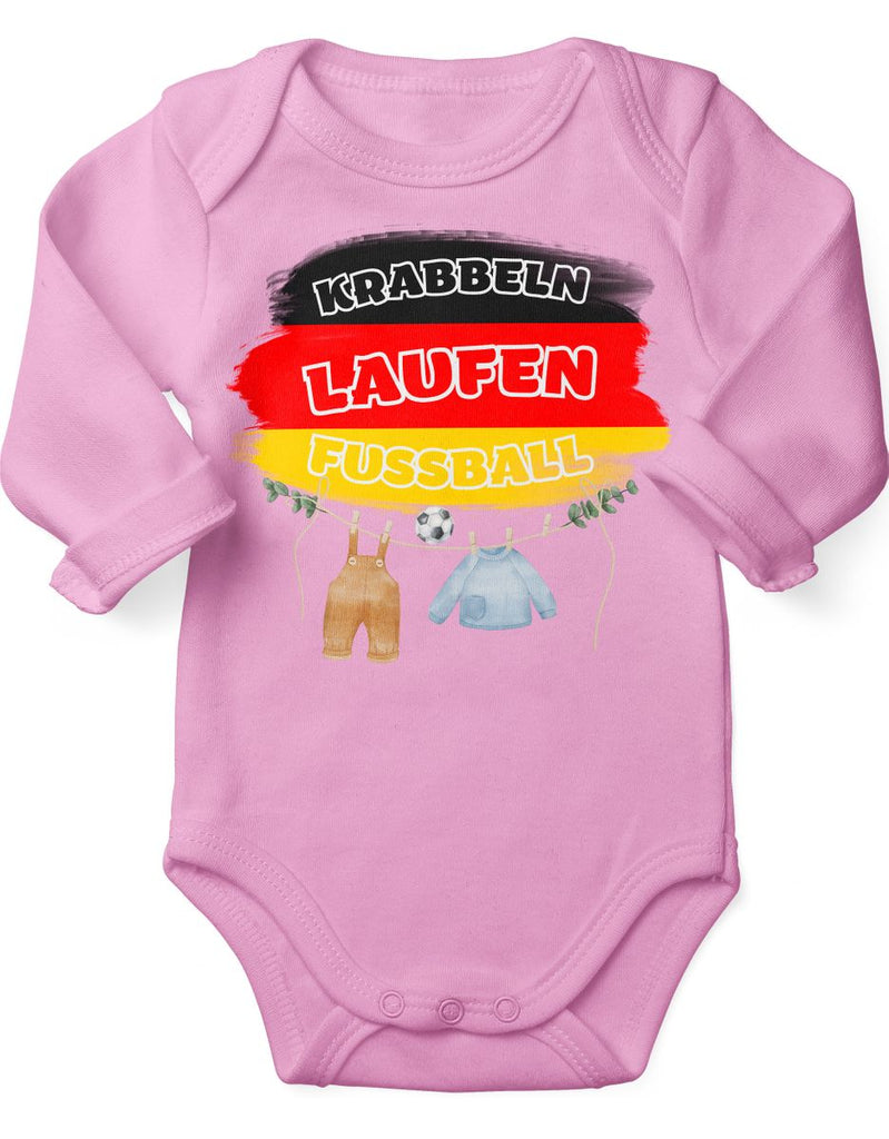 Babybody mit Spruch Krabbeln Laufen Fussball Deutschland mit Babykleidung - von Mikalino