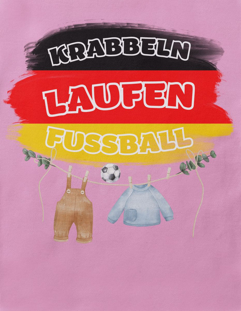 Babybody mit Spruch Krabbeln Laufen Fussball Deutschland mit Babykleidung - von Mikalino