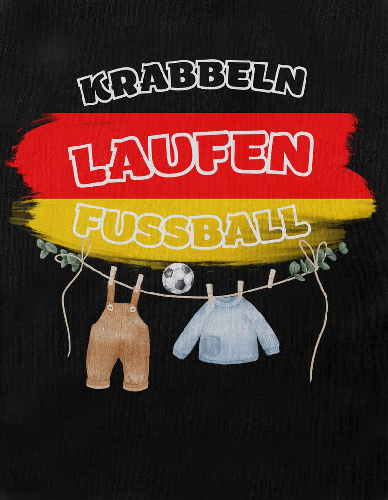 Babybody mit Spruch Krabbeln Laufen Fussball Deutschland mit Babykleidung - von Mikalino