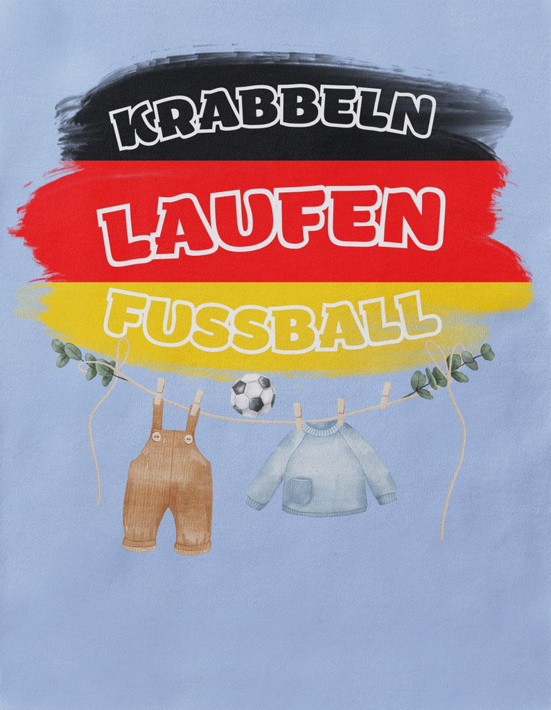 Babybody mit Spruch Krabbeln Laufen Fussball Deutschland mit Babykleidung - von Mikalino