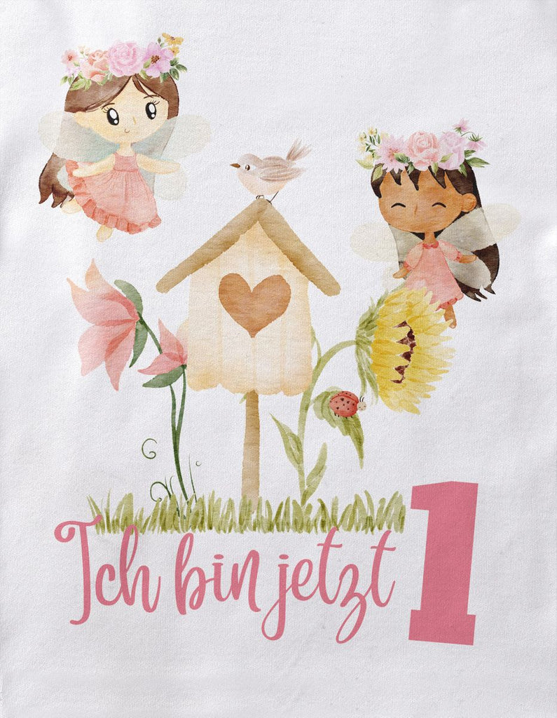 Baby / Kinder T-Shirt mit Spruch Ich bin jetzte Eins 1 Fee - von Mikalino