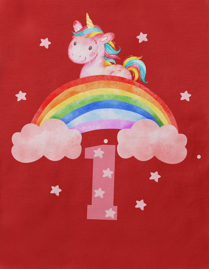 Baby / Kinder Longsleeve mit Spruch Ich bin Eins 1 Einhorn - von Mikalino