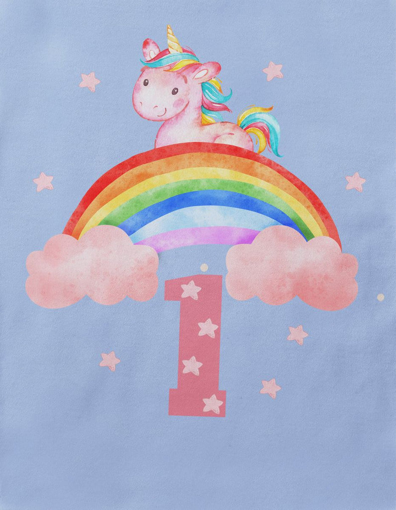 Baby / Kinder Longsleeve mit Spruch Ich bin Eins 1 Einhorn - von Mikalino