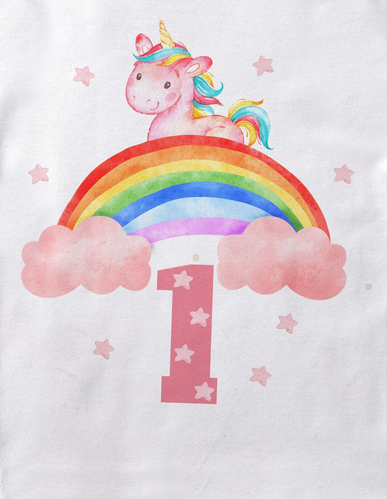 Baby / Kinder Longsleeve mit Spruch Ich bin Eins 1 Einhorn - von Mikalino